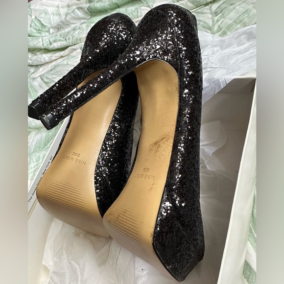 Nine West “For Tonight” Black Glitter Pumps size 9 1/2 M - Picture 9 of 11